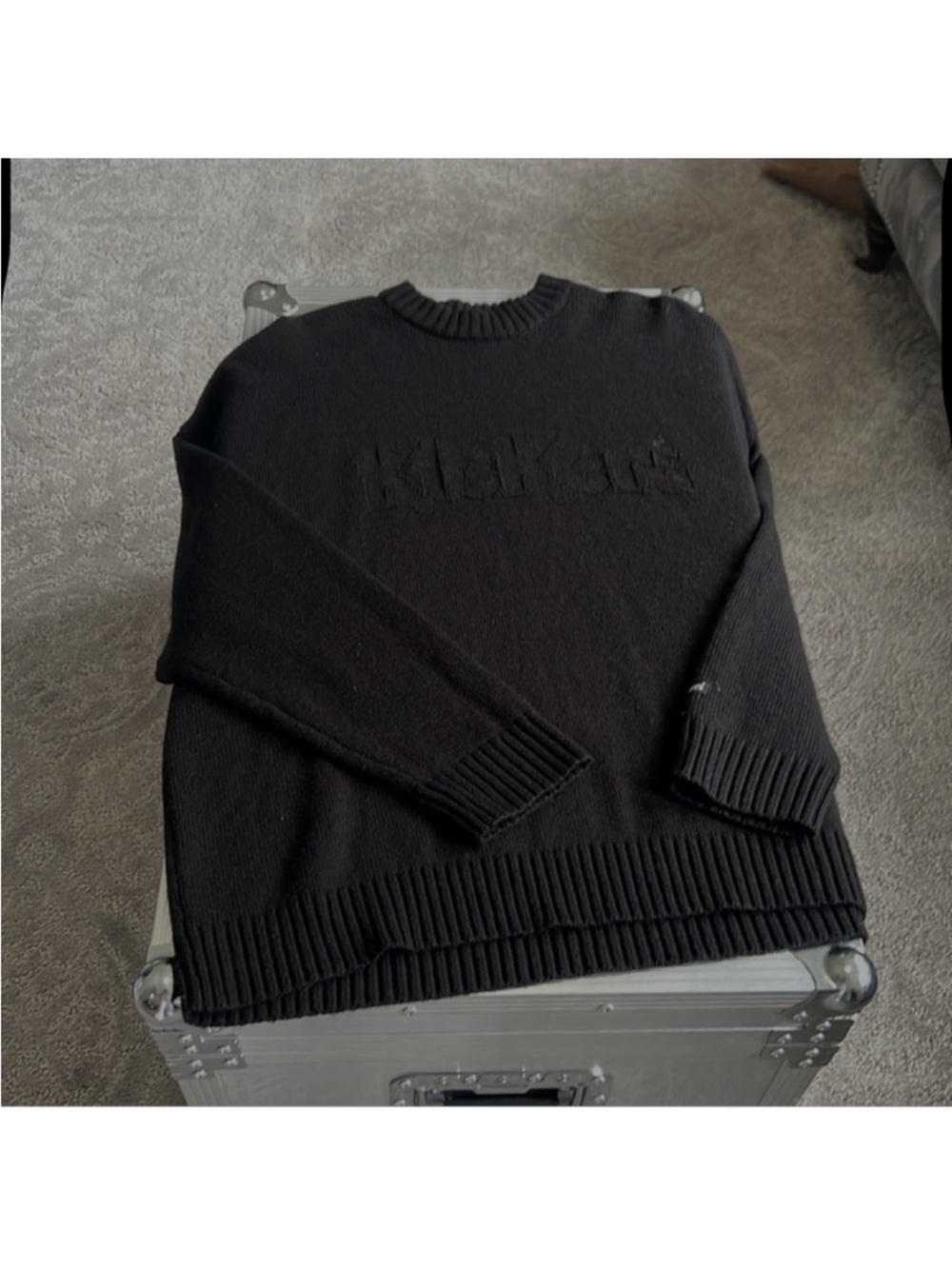 Kickers Black Embossed Logo Crewneck Sweater
